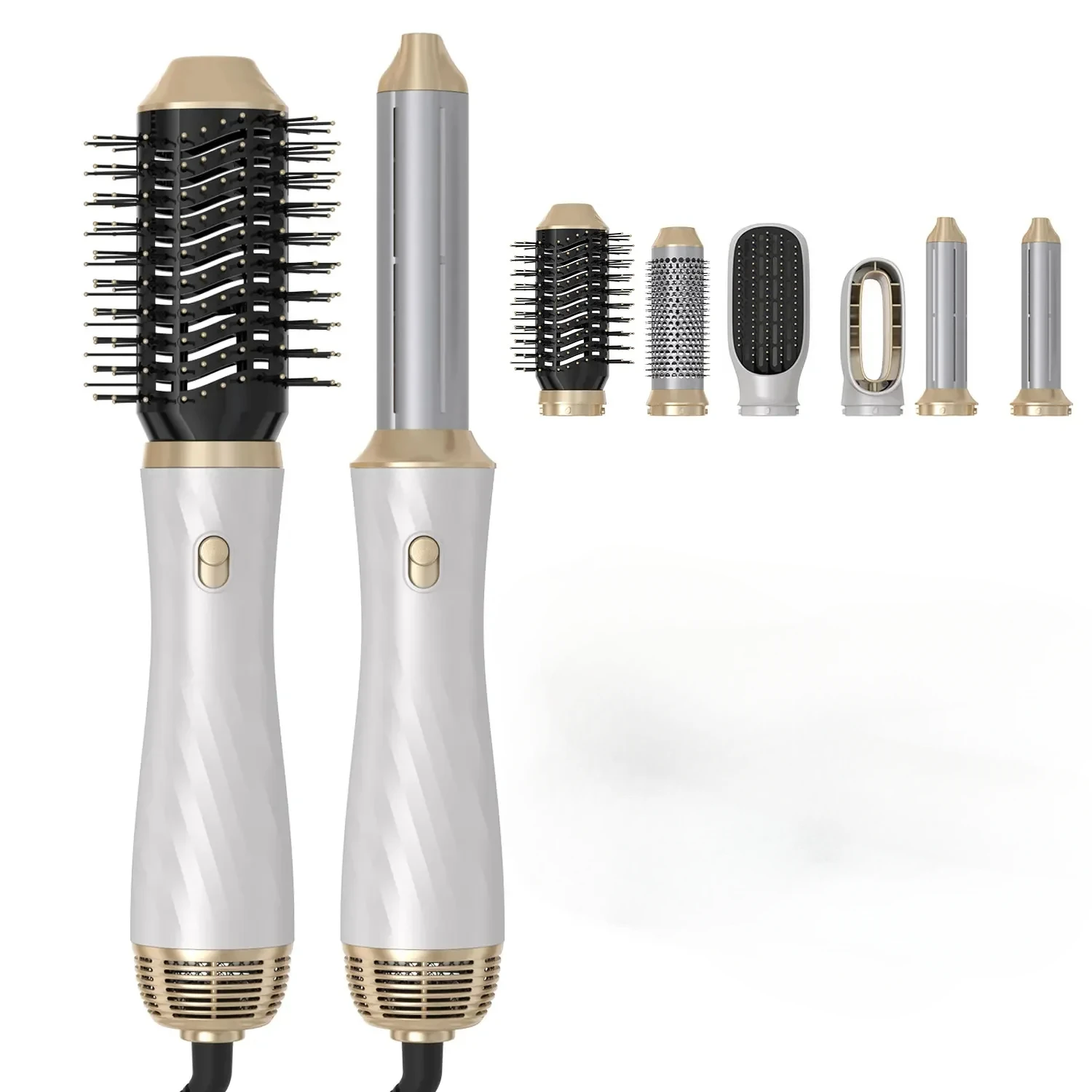 Электрическая щетка для выпрямления волос 10 в 1, сменная съемная вращающаяся щетка с горячим воздухом, профессиональный фен, бигуди для волос