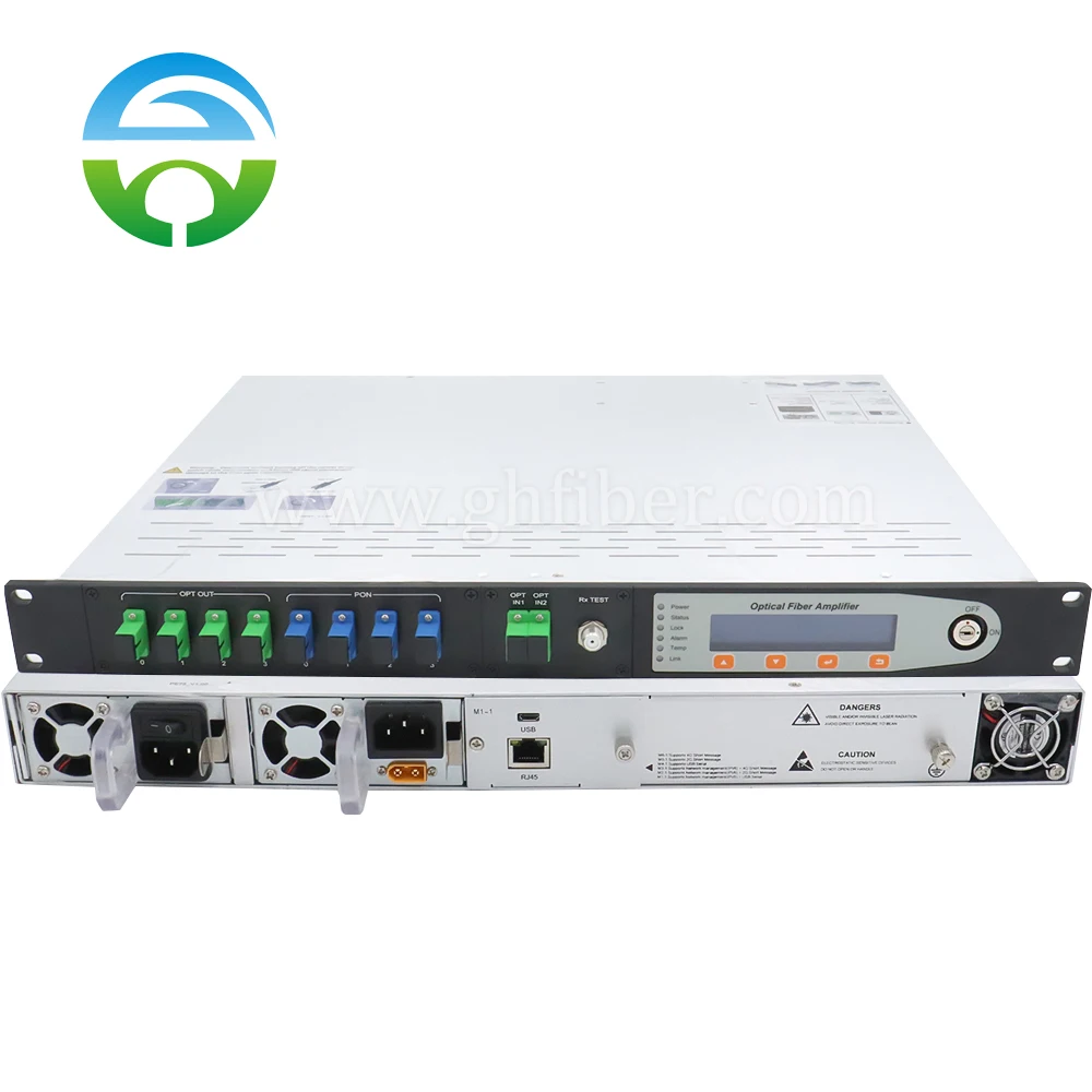 

1550nm CATV EDFA Optical Amplifier 4 With WDM Module SC/APC Interface 2 Input Ports Dual Power Supply Built-in Switch