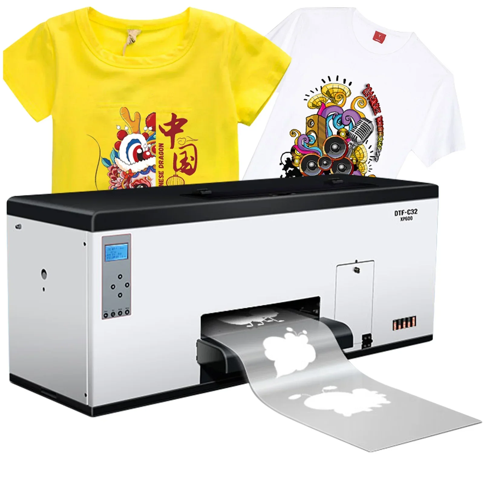 SIHAO A3 DTF Printer Dual XP600 DTF Printer Directly To Film DTF Transfer Printer with Oven Shaker A3 T-shirt Printing Machine