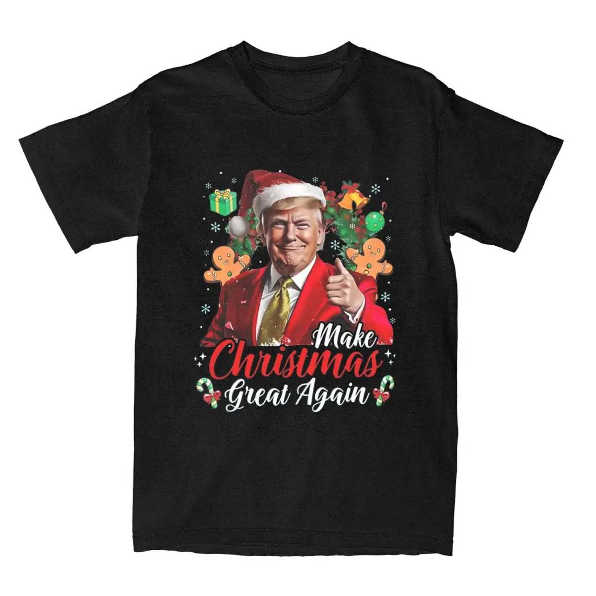 Men Women T-Shirt Make Christmas Great Again Santa Trump Humorous Cotton Tee Shirt Short Sleeve T Shirt Round Neck Clothes 6XL