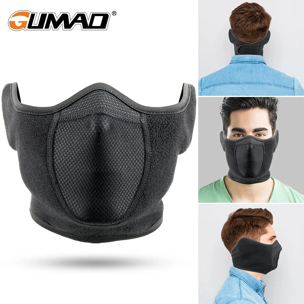 Calentador de cuello para clima frío, cubierta para las orejas, bufanda térmica de lana, máscara, Bandana para la cara, esquí, deporte de ciclismo,