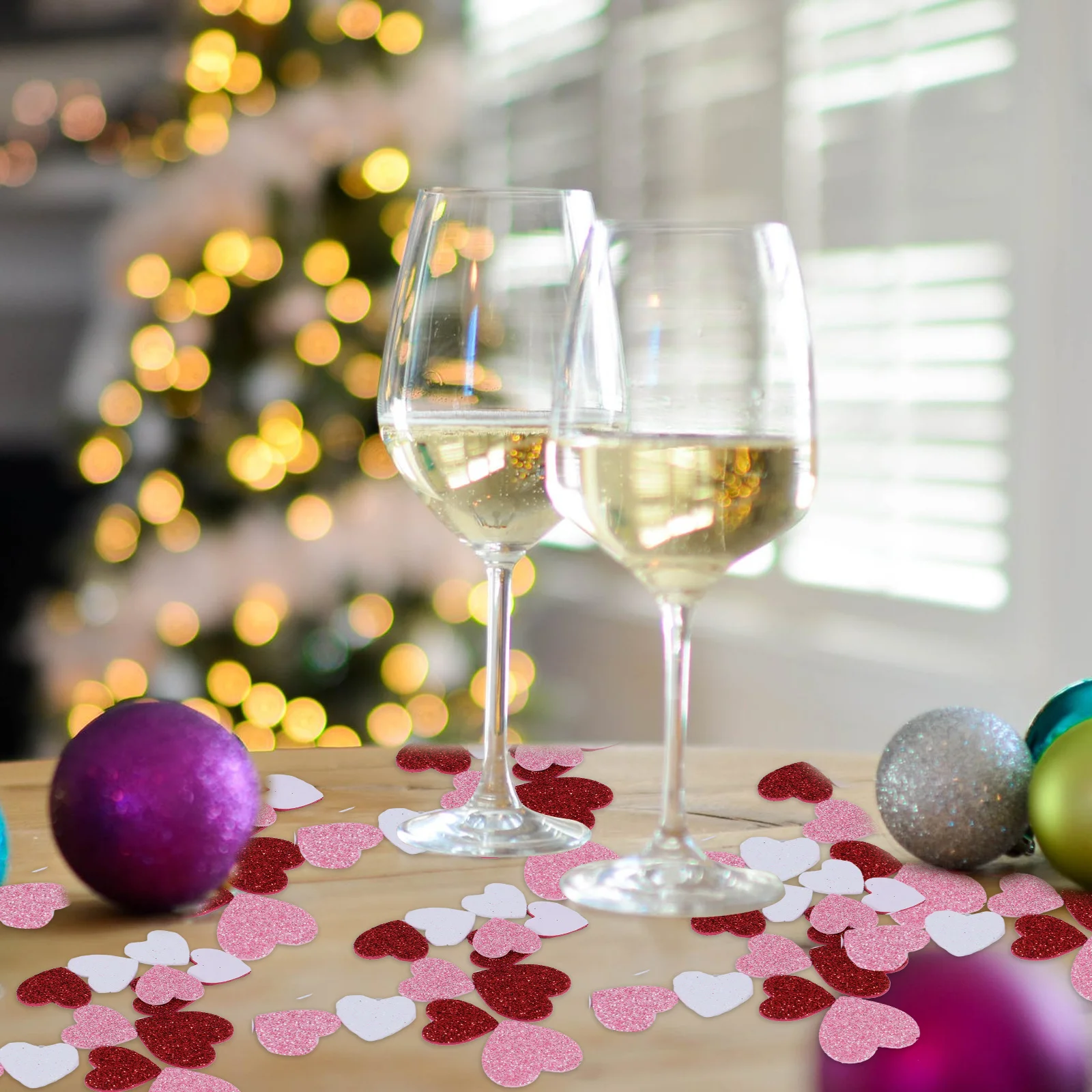 

300Pcs Shiny Heart DIY Accessories Mix Size Sparkling Photo Props Festival Gift Decorations DIY Crafts Party Supplies