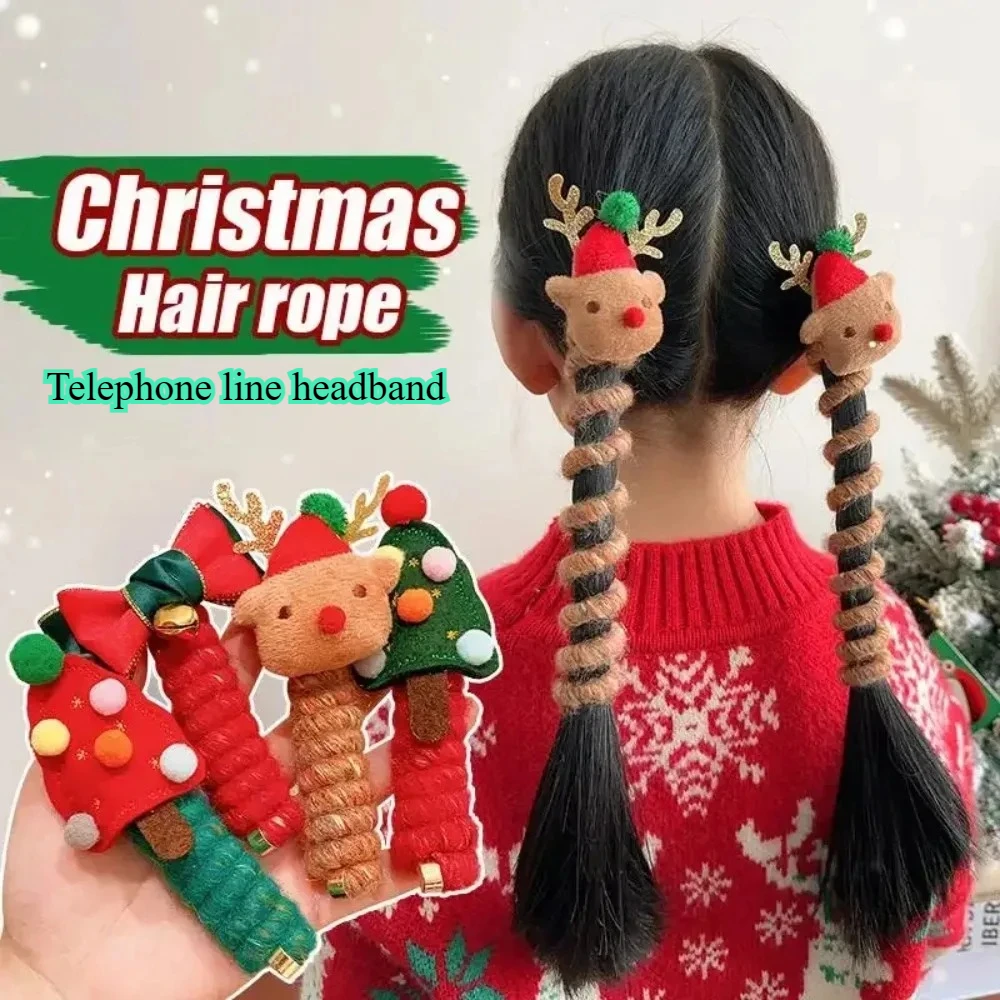 عيد الميلاد الديكور خمر الكرة القلب مستقيم رباط رأس مطاطي للنساء الفتيات ذيل حصان حامل الشعر التعادل Scrunchie هيرباند #2