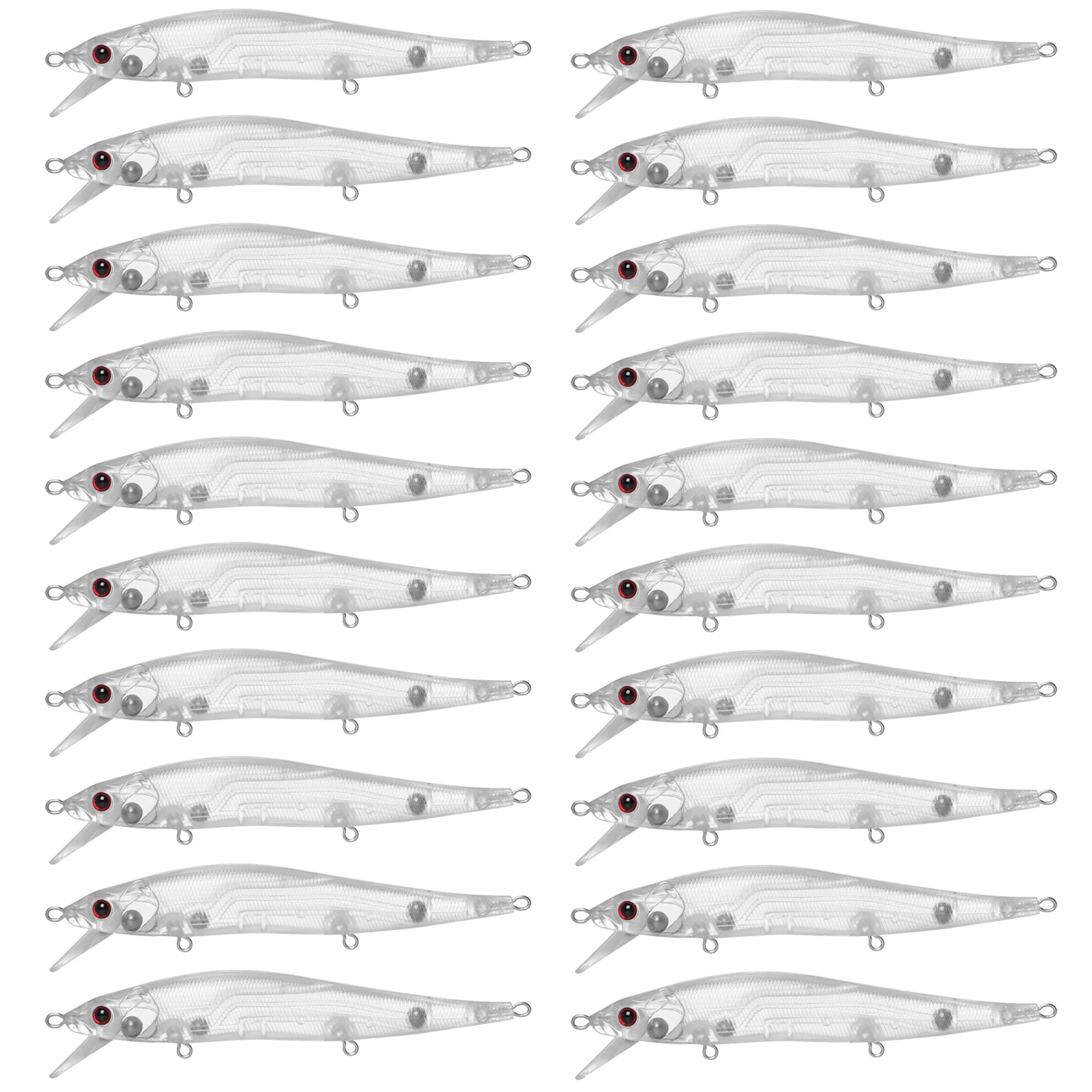 

Unpainted Lures 40pcs/Lot 12cm 12g Floating Blank Jerkbaits 3D Eyes DIY Clear Minnow Hard Swimbaits for Trout Bass Carp Fishing