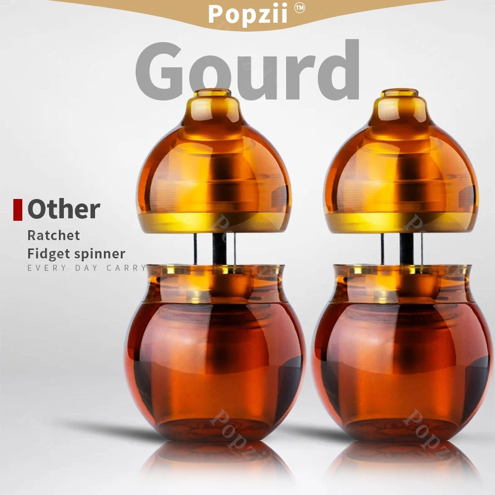 ของเล่นบีบแก้เครียดแบบหมุนได้ รูปทรงน้ำเต้า PEI EDC พร้อมฟังก์ชั่นกดเหรียญ ช่วยลดความวิตกกังวล