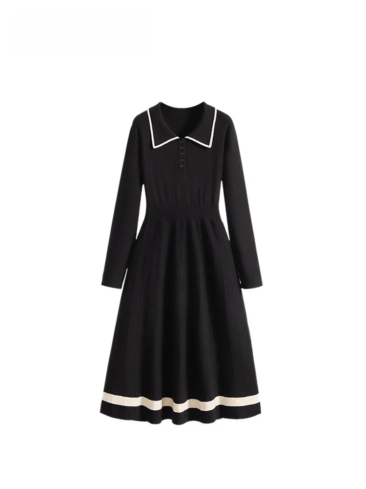 

CaraCLUB Ele, большие размеры, Long Sve Dr, женская ранняя осень, новинка Sle, свободная мода, возрастной кукольный воротник Dr