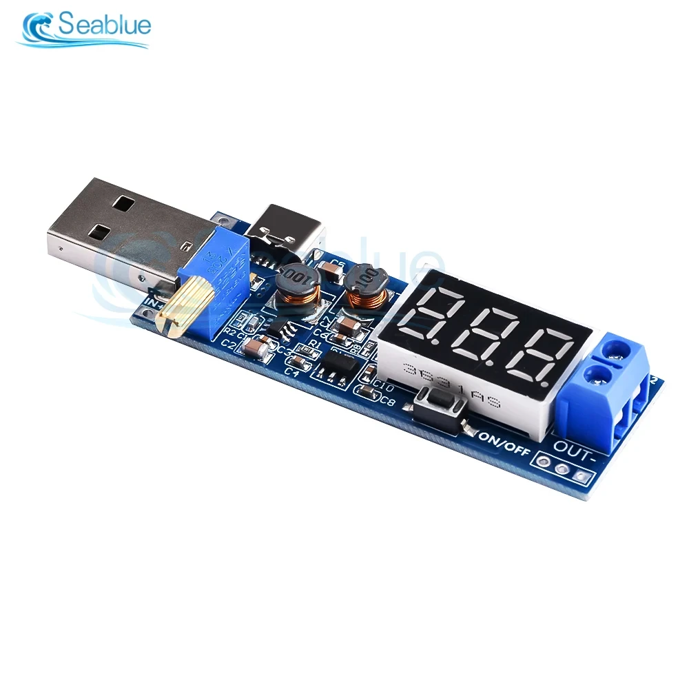 Type-c USB 5V DC-DC Buck Boost Converter Power Supply Module Adjustable Voltage Regulators 3.5-12V To 1.2-24V