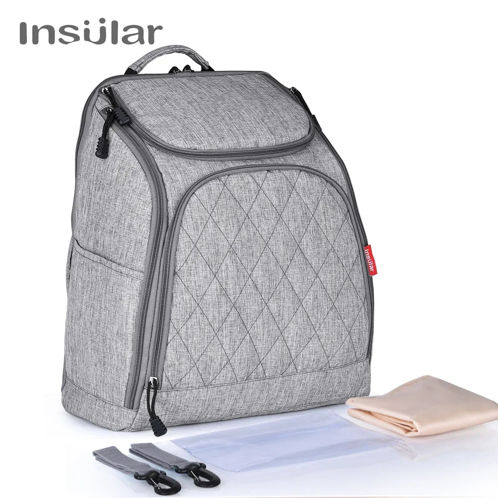 Bolsas para cambiar pañales de bebé de marca Insular, mochila para pañales de maternidad de gran capacidad, bolso para cochecito de bebé, mochila