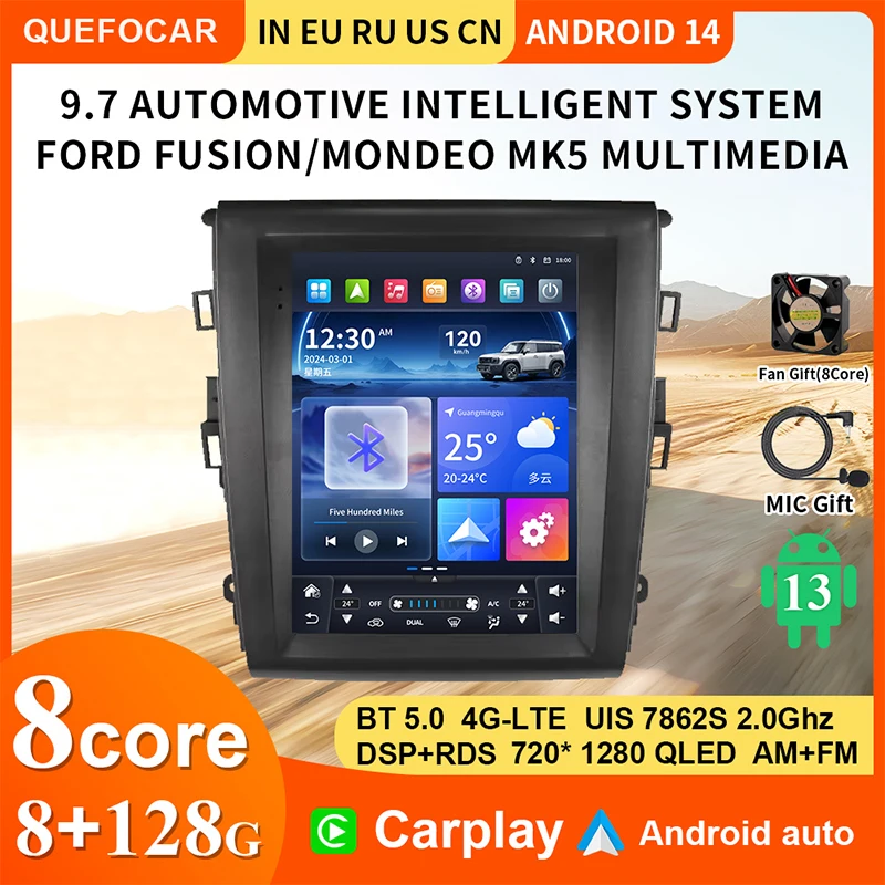 

9.7 Automotive Intelligent System Ford for Fusion/Mondeo MK5 Multimedia Autoradio Carplay 4G Audio