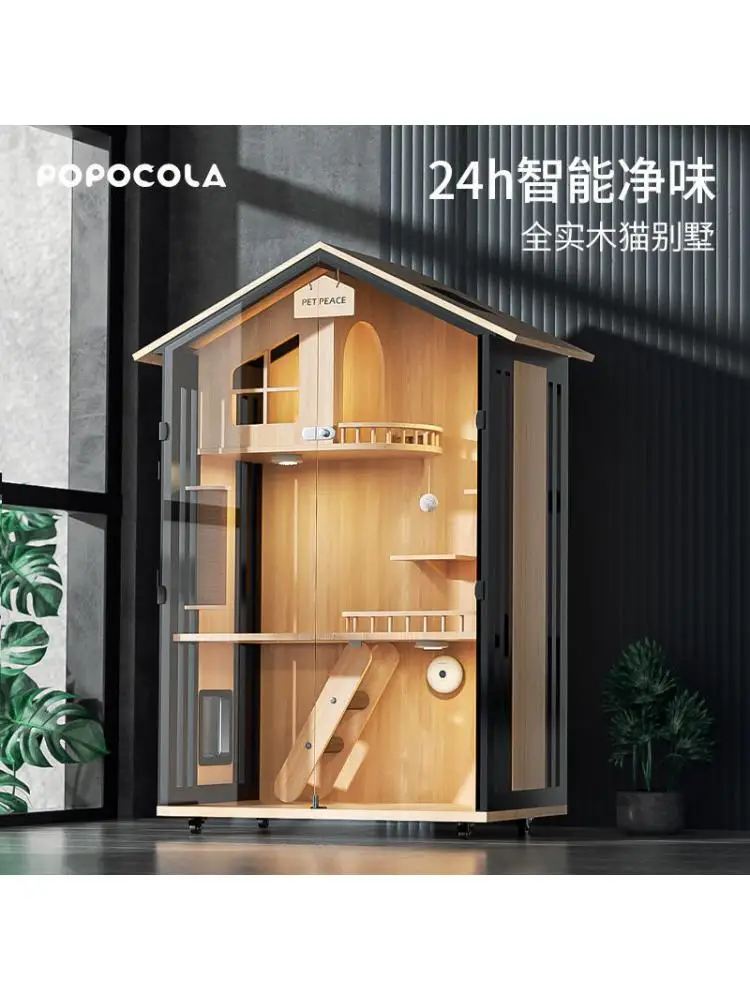 

Solid Wood Cat House, Super Large Luxury, Free Space, Cat Cage, Cat House, Indoor Home