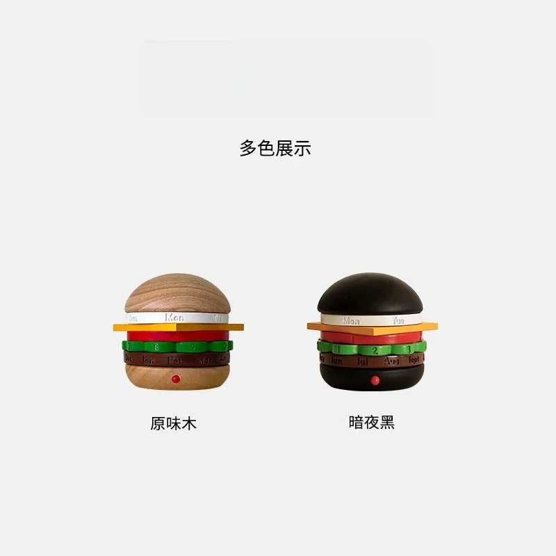 hamburger object gift bedroom anniversary valentine's day gift perpetual calendar table  rotating