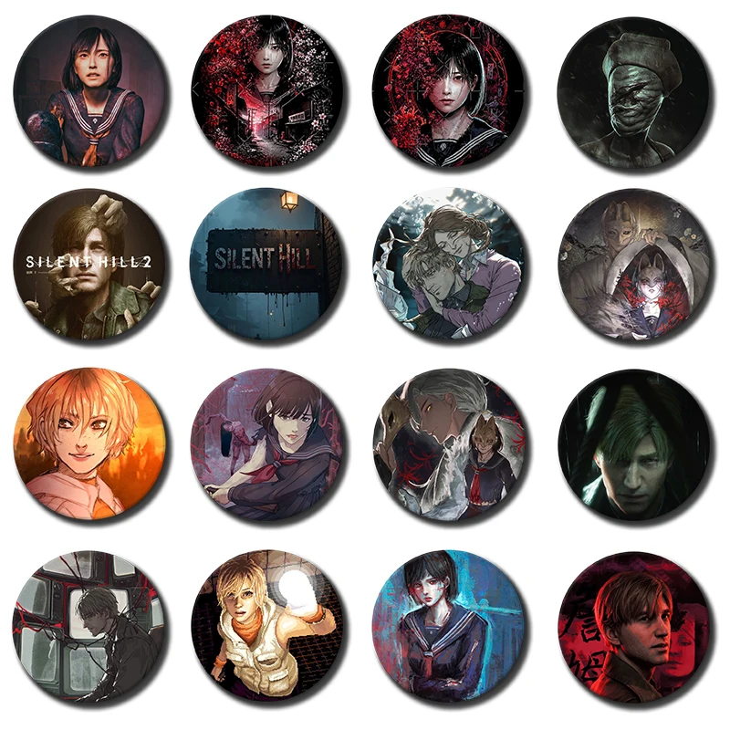 1PC Horror Game S-Silent Hill F Anime Soft Button Pin Fumiko Mizukami Cartoon Brooches Badge Bag
