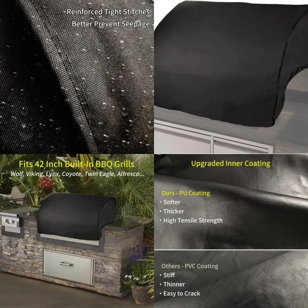 

42 Waterproof Barbecue Cover for Lynx, Twin Eagle, Wolf, Viking, Alfresco Grills - Elastic Fit, 1 Pack