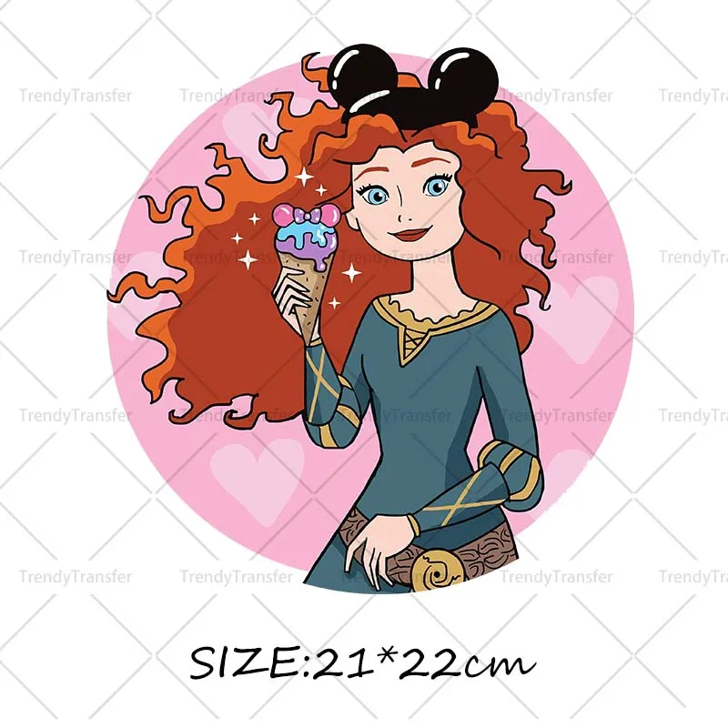 Dessert Prinses Ijs Ijzer Op Transfers Warmte Pers Stickers Voor Kleding Thermische Trasnsfer Prints