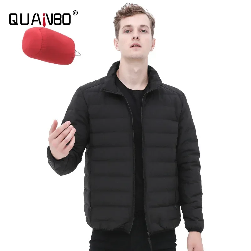 2024 Arrivals Autumn Winter Men's Top Grade Seamless Puffer Jackets Male Stand Collar Korean Fashion Ultra Light Down Coats