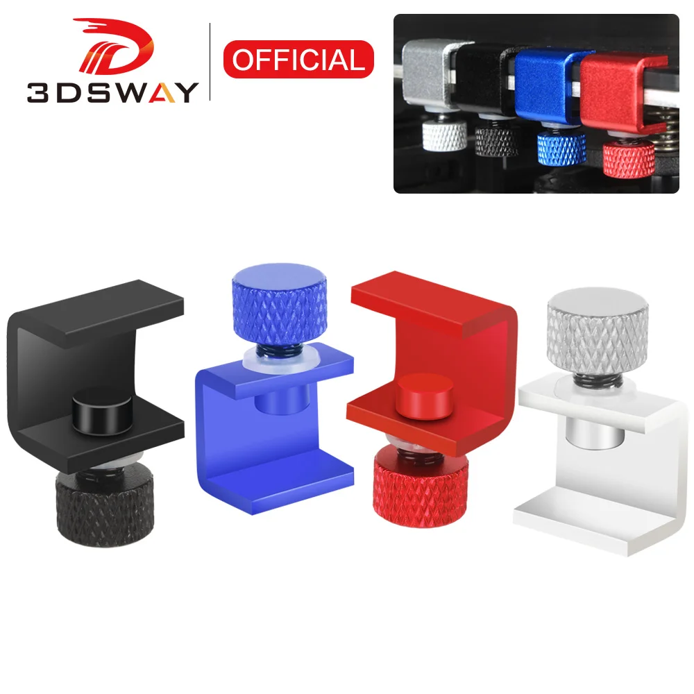 3DSWAY 4Pcs/8Pcs 3D Priner Aluminum Adjustable Bed Clip Ender 3 Heatbed Clamp For 3D Printer Build Platform Glass Retainer