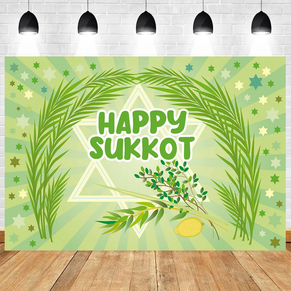 Happy Sukkot Theme Sukkah Jewish Holiday Celebration Party Religious Baby Shower Vinyl Background Children Room Decor Supplies