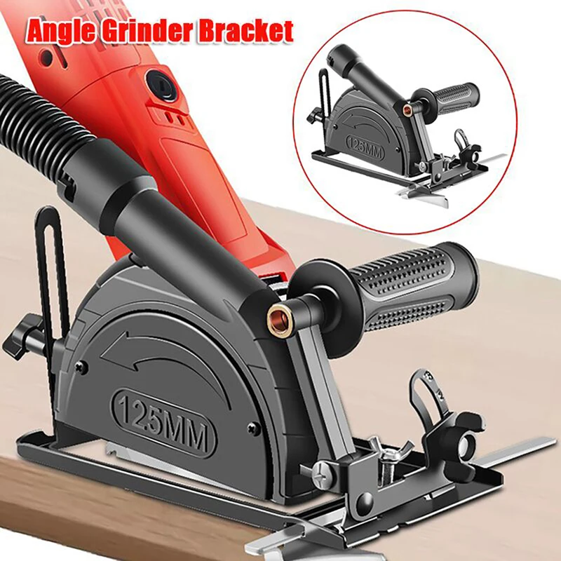 Adjustable 0-45° Black Base Bracket Hand Angle Grinder Holder Support for 100~125mm Angle Grinder Power Woodworking Table Tools