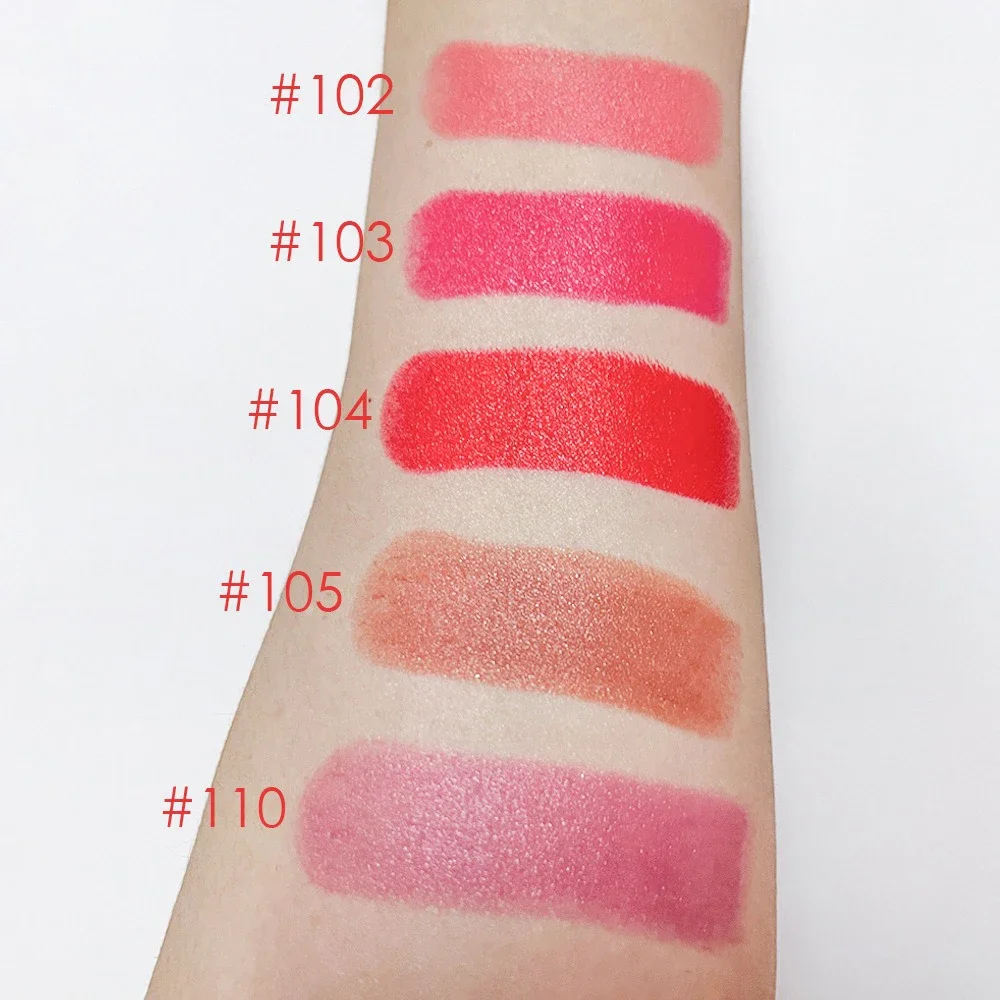 10g Etichetta privata Blush Stick Logo personalizzato Fard tascabile Labbra Guancia Contorno a doppio scopo Pigmento opaco naturale Trucco viso sfuso