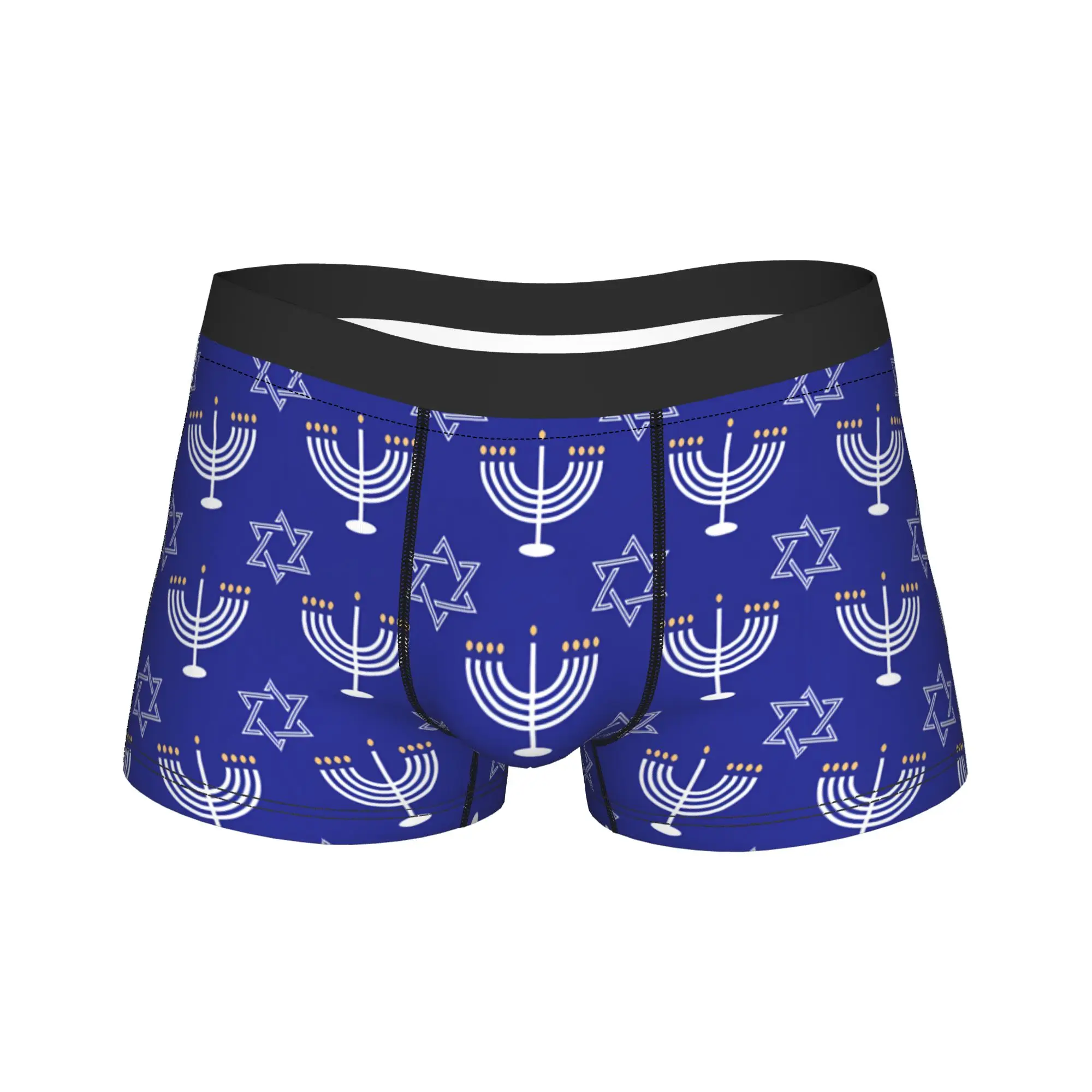 Men's Hanukkah Menorahs And Star Of David Boxer Briefs Shorts Panties Polyester Underwear  Male Funny S-XXL Underpants