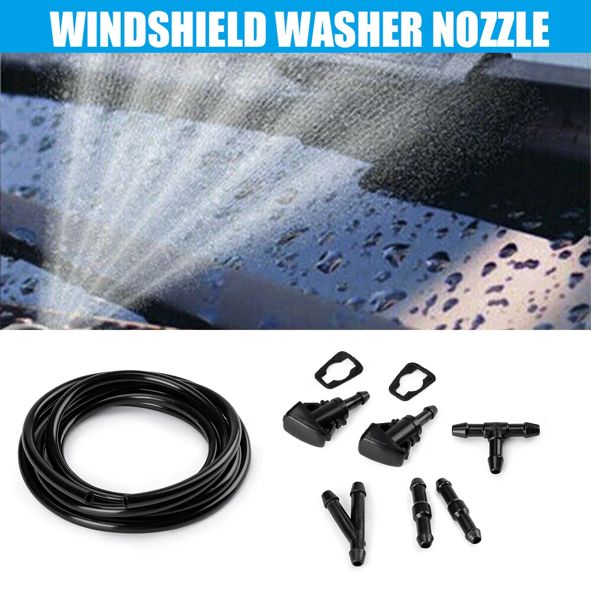 Front Windshield Wiper Water Spray Jet Washer Nozzles Fluid Hose Pipe for Dodge Durango mk3 Grand Caravan Nitro 2011 - 2018