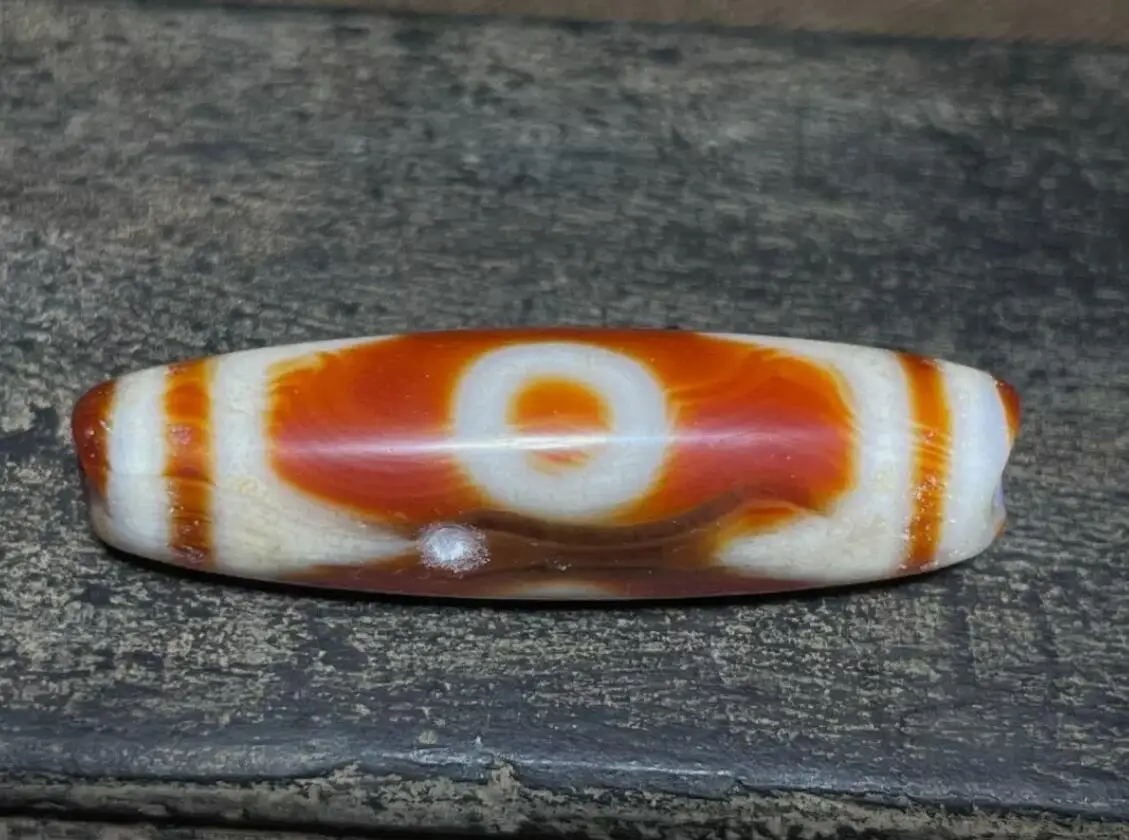 Tibetan Nepalese Himalayan Ancient agate Old Dzi Talisman 3 Eye Beads Amulet