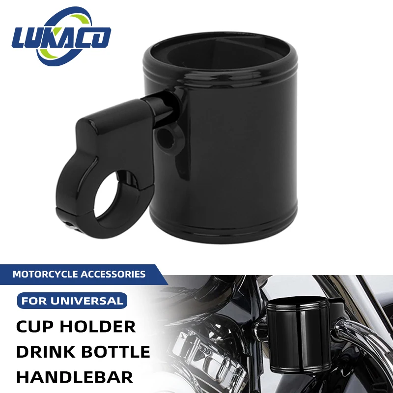 Ajustável guidão Drink Bottle Holder para a motocicleta, Universal Cup Holder, Harley, Honda, Yamaha, Kawasaki, Suzuki, 7/8 ", 1", 1.25"