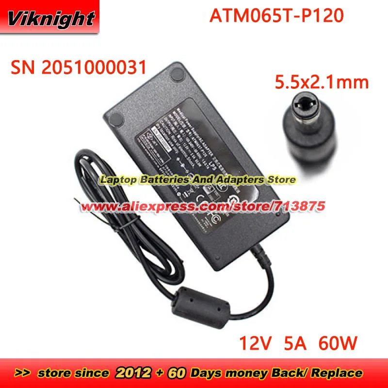 ATM065T-P120 Medical Power Supply 12V 5A 60W SN 2051000031 AC Adapter for NEOVO MD-2702 IEC C14