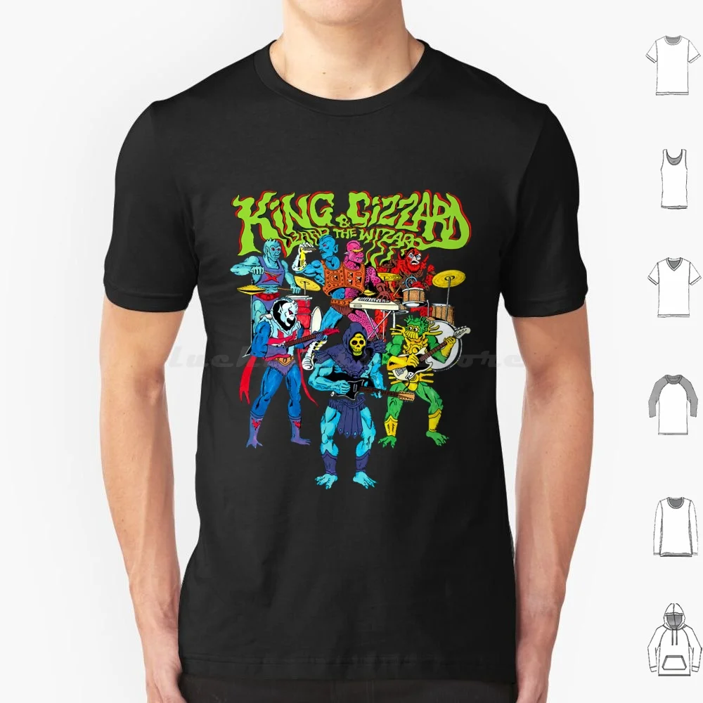 Camiseta King Gizzards para hombres, mujeres y niños, 6xl, King Gizzard, rey, mago y el lagarto, música, banda psicodélica, mago lagarto