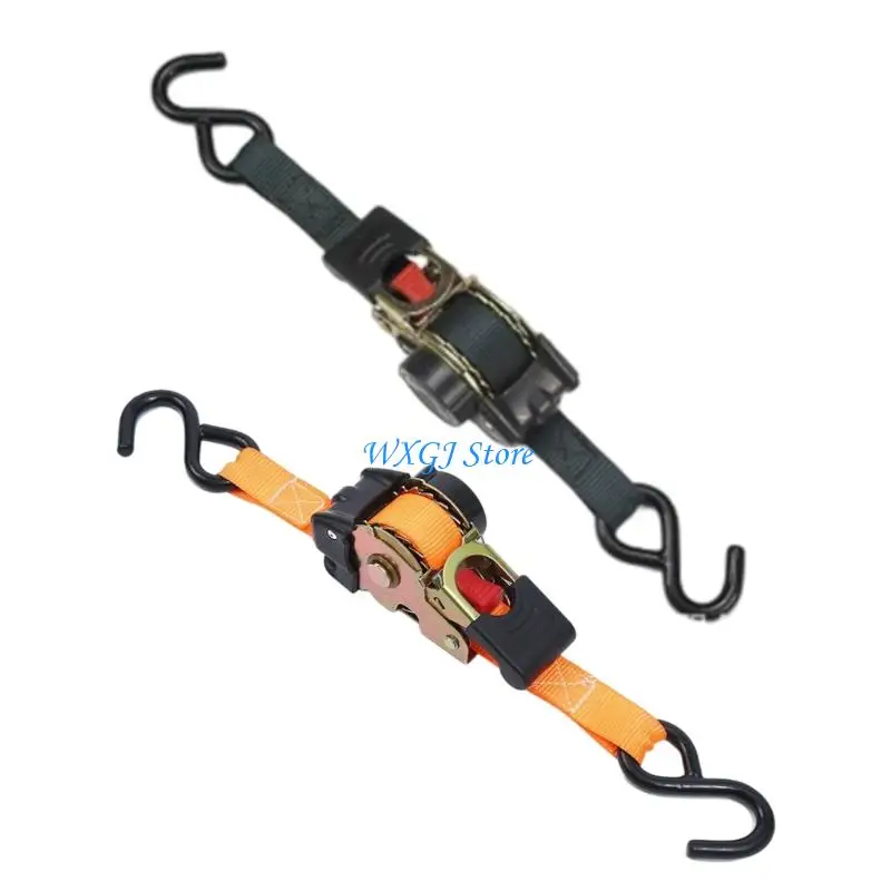 

37JE Reinforced Ratchet Strap With Steel Mechanism For Truck Motorcycle 220lbs Loads