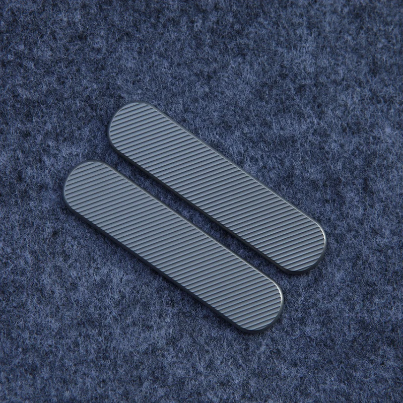 5 Lines Stria Patterns Titanium Alloy Knife Handle Patches for 58MM Victorinox Swiss Army Knives Scales Grip Roasted Blue Twill