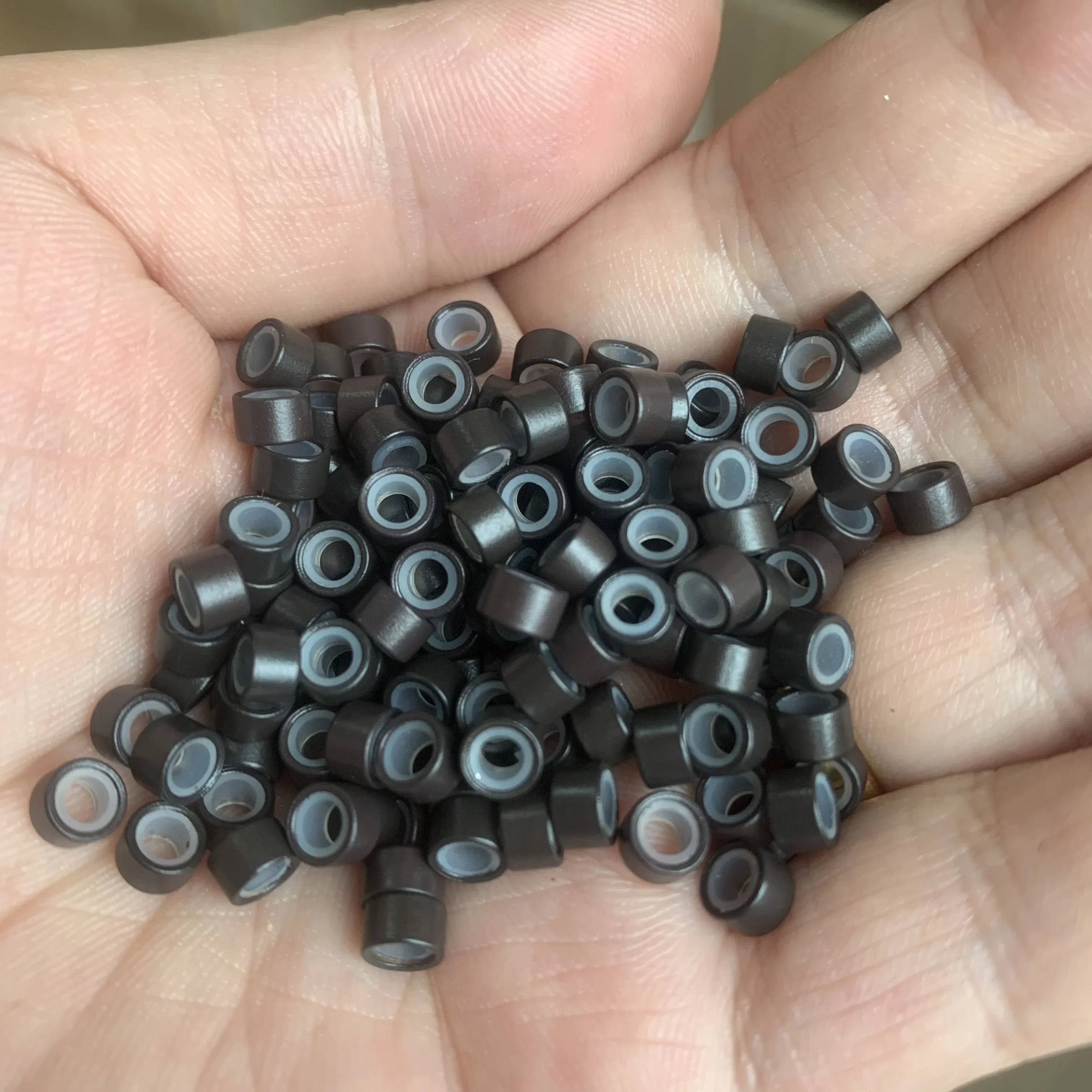 500 шт. миниатюрные кольца с силиконовой подкладкой 5,0*3,0*3,0 мм бусины-цепочки для самостоятельного изготовления ювелирных изделий, инструмент для обжима процесса соединения волос