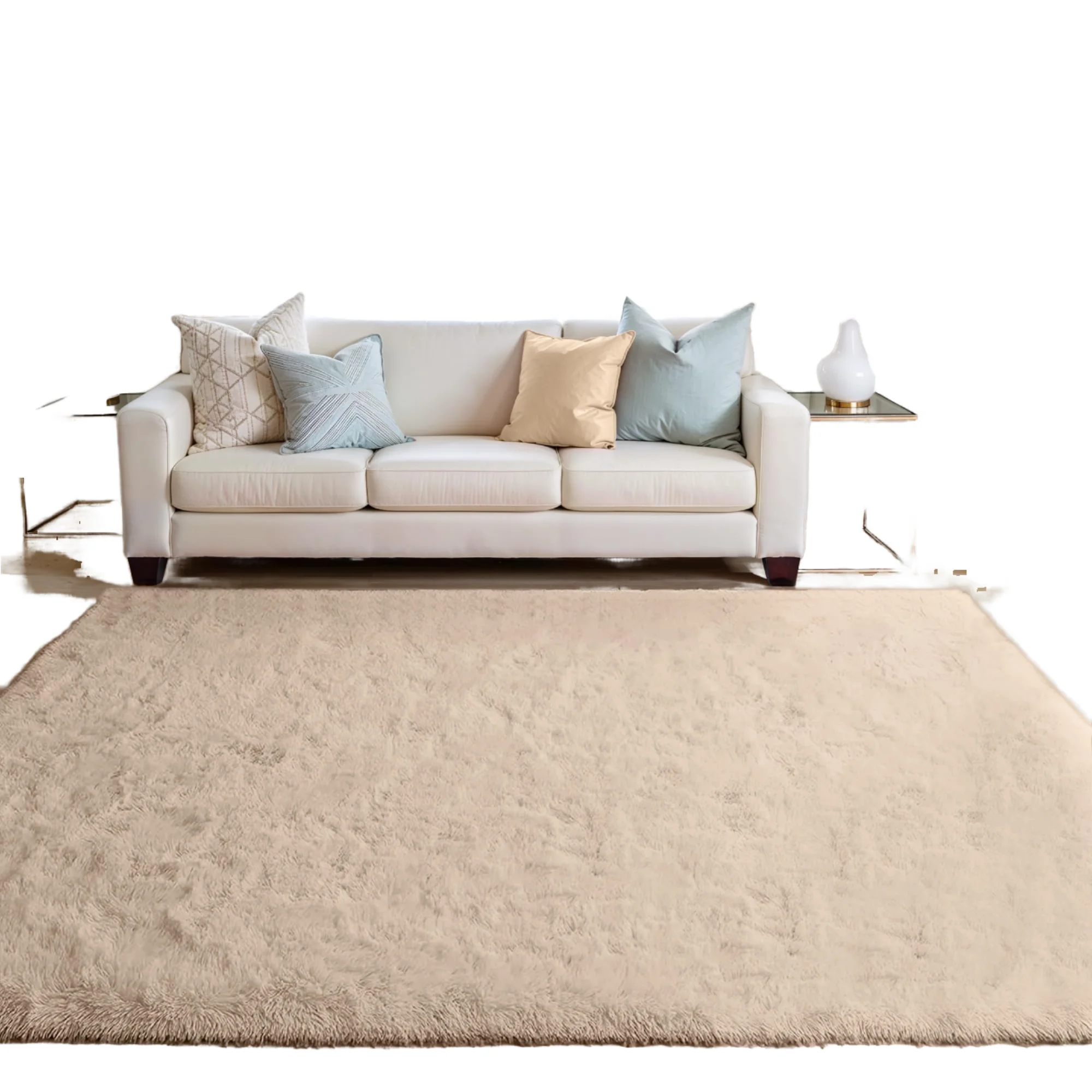 2026 Modern Machine Made Polyester High Pile Fluffy Area Rug Living Room Soft Plush Carpet Non Slip Thick Home Decorationpromote