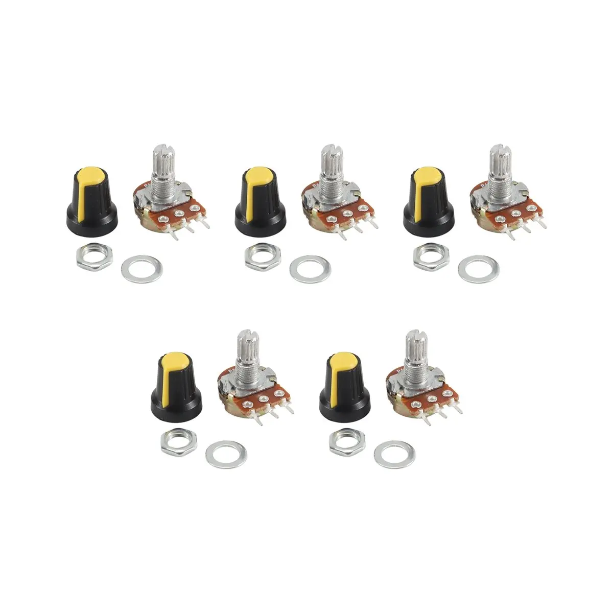 HOT5pcs 10K OHM 3 Terminal Linear Taper Rotary Audio B Type Potentiometer