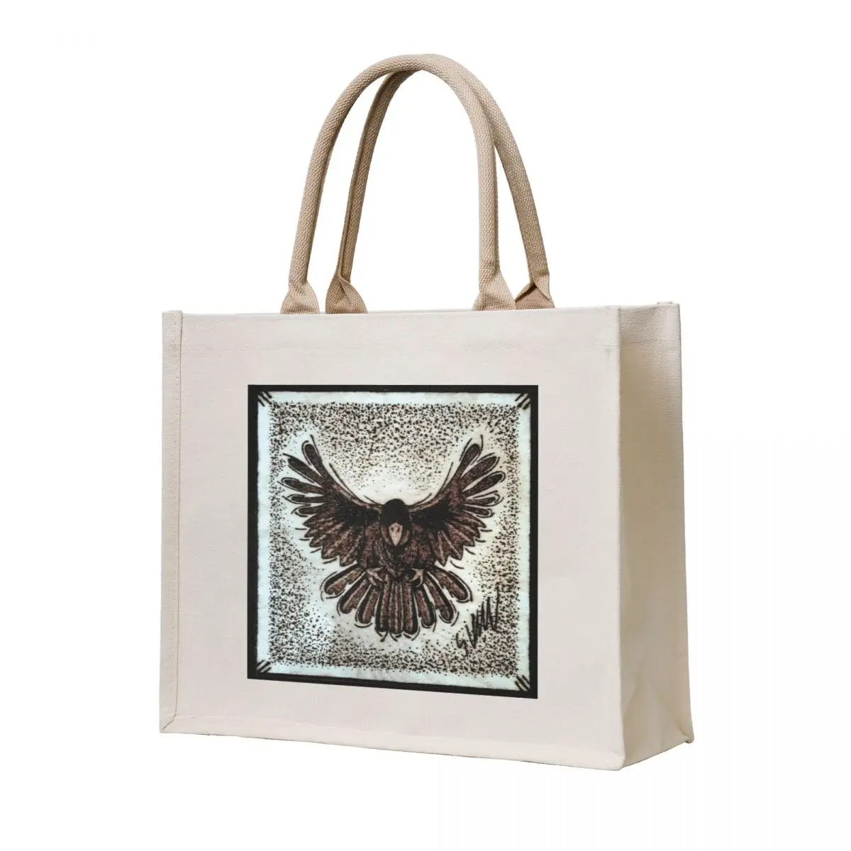

Blind raven on wood Tote Bag shopping bag foldable reusable bag Beach luxury women