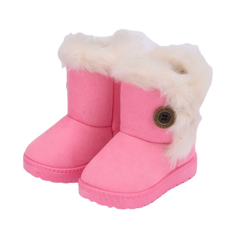 Children\'s Snow Boots New Winter Suede Kids Cotton Shoes for Boy Solid Casual Girls Boots Warm Plush Outdoor Non-slip Sneakers