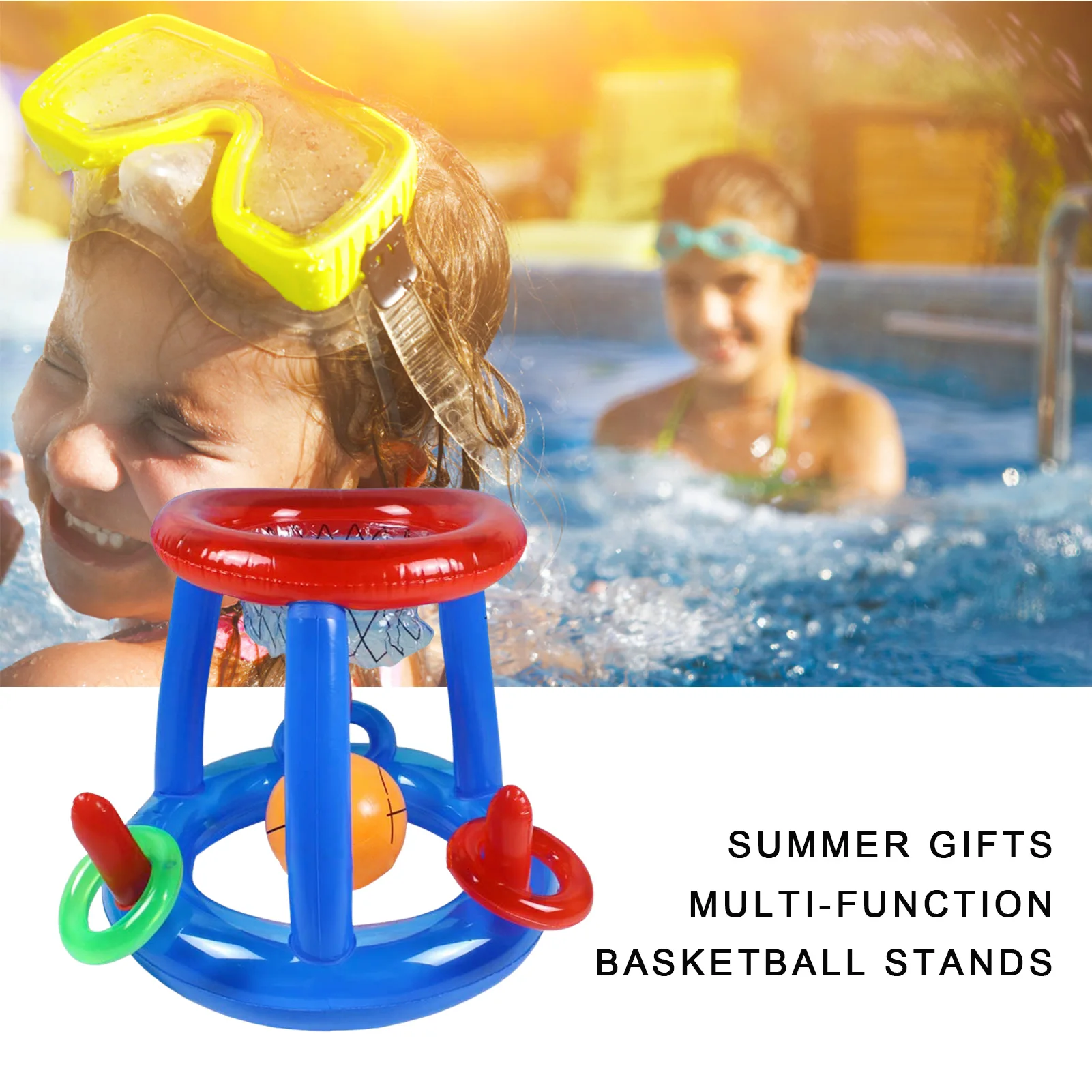 Floating Basketball Hoop For Pool Iatable Pool Basketball Goal Floating Pool Basketball Outdoor Water Game Summer Party Toys