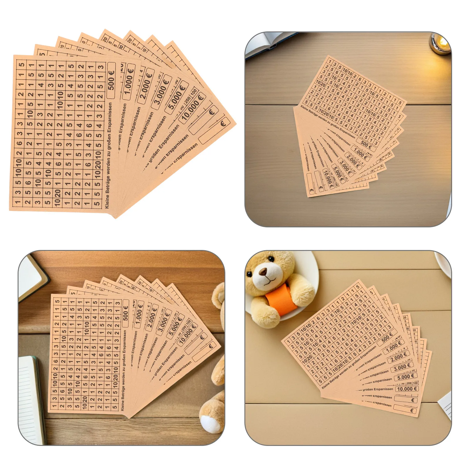 

2Sets Creative Euro Piggy Bank Stickers DIY Money Saving Challenge Labels Track Charts for Family Budgeting