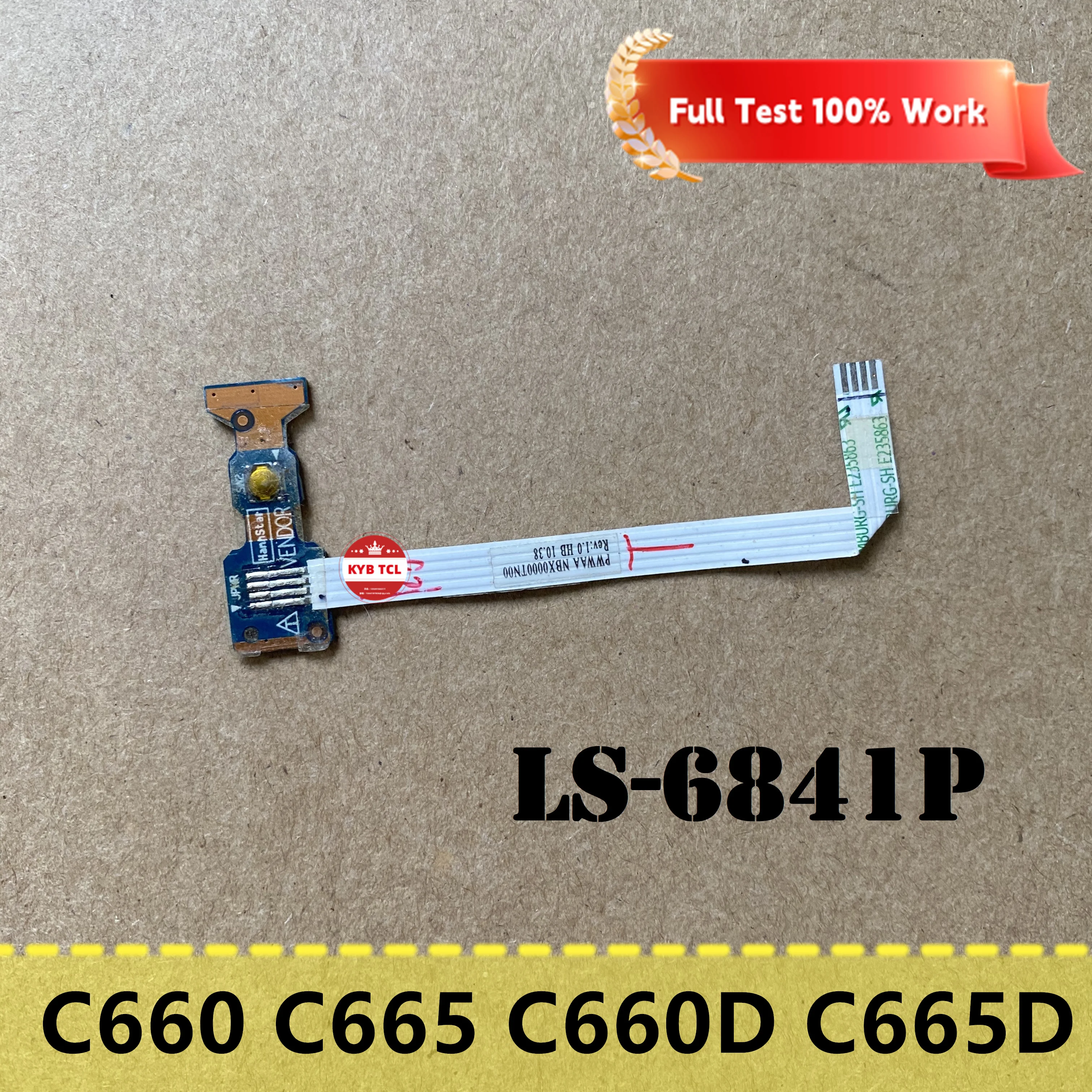 For Toshiba Satellite C660 C665 C660D C665D Laptop Power Button Board w/Cable PWWAA LS-6841P Notebook