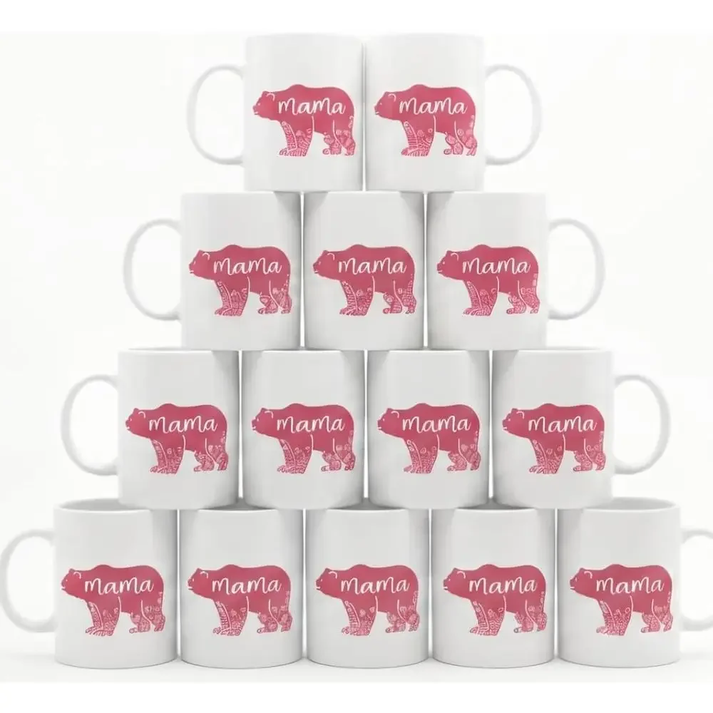 

Mother’s Day Mug, Set o 24, Mom Bulk Cup loral Mama Bear Design Git or Workplace Recognition Events
