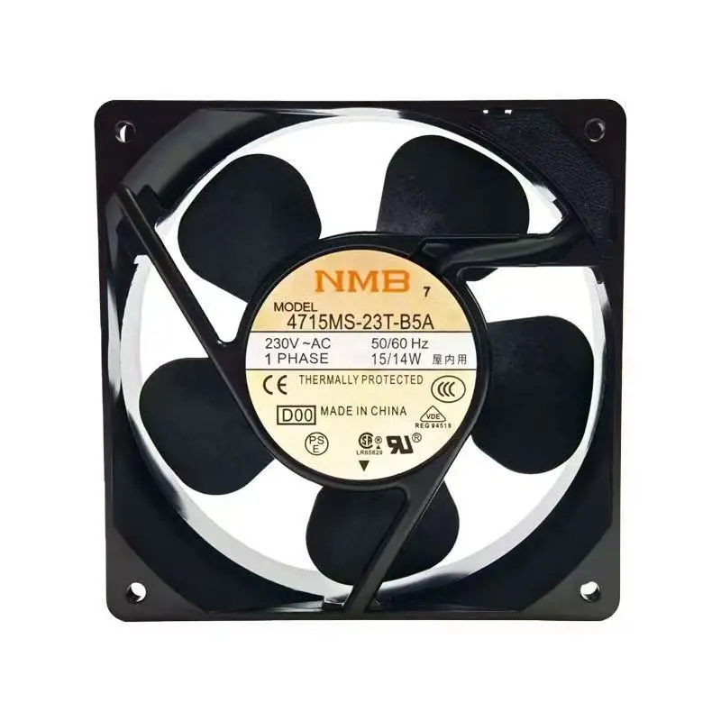 Для NMB-MAT Minebea 4715MS-23T-B5A-D00 120x120x38 мм 230 В 0,12 А 88,25 куб. футов вентилятора охлаждения переменного тока Для NMB-MAT Minebea 4715MS-23T-B5A-D00 120x120x38 мм 230 В 0,12 А 88,25 куб. футов вентилятора охлаждения переменного тока