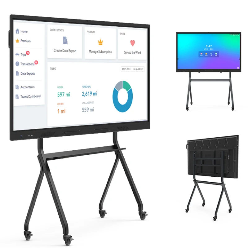 55 65 75 Inch Interactive Whiteboard Education 4K Anti-Glare LCD Display 20/40-Point Touch Interactive Smart Board In Classrooms