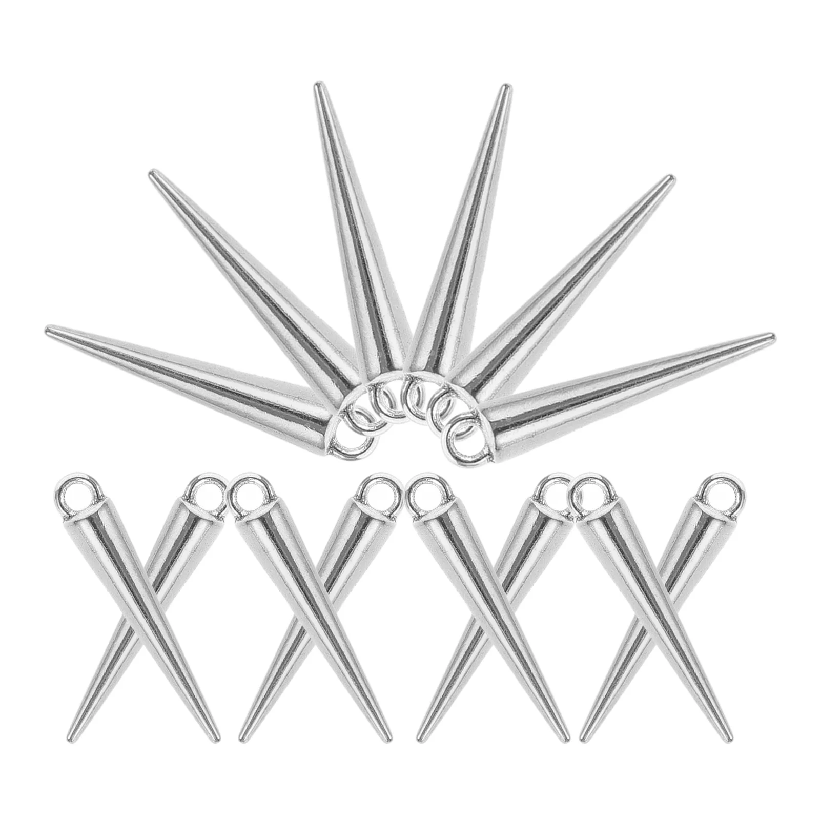 

20pcs Cone Charms Zinc Alloy DIY Accessories 4X25mm Pendants for Necklaces Bracelets Keychains Bags Vintage Metal Jewelry Making