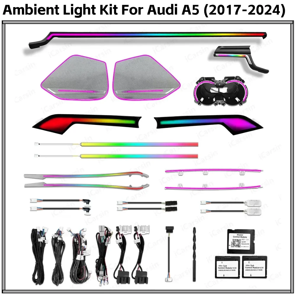 

Upgrade 256 Colors Symphony Led Car Interior Ambient Lights Decoration for Audi A5 Coupe B9 Atmosphere Strip Accessories