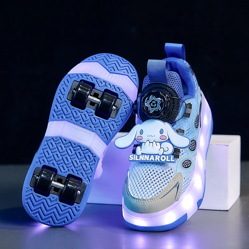 

Disney LED Luminous Shoes Anti Slip Sneakers Outdoor Training Kids Girls Skate Shoes for Children Luminous Roller Skating Shoes
