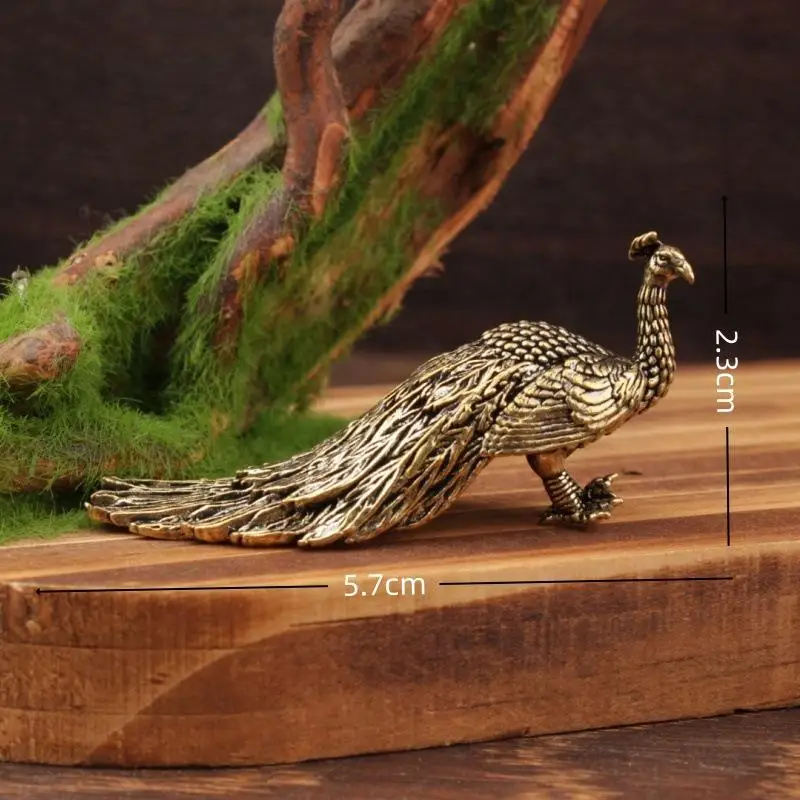 1pc Peacock Ornament Home Decor Statue Figure Brass Chinese Handicraft Decoration Small Brass Ornament