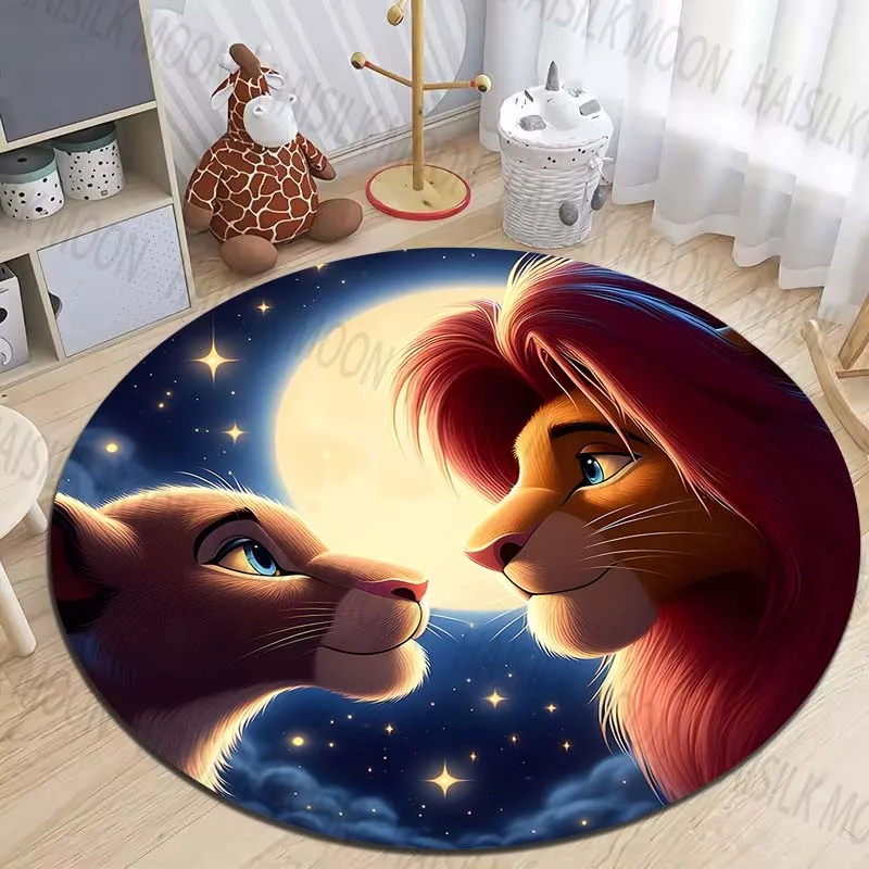 

Disney The Lion King Printed Round Carpet Living Room Sofa Table Carpet Large Pet Mat Soft Round Rug Home Decor Holiday Gifts
