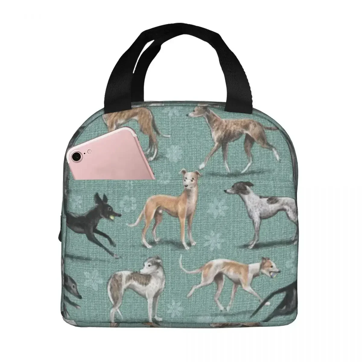 

Lunch Bag for Men Women Greyhound Dog Insulated Cooler Portable School Italian Sihthound Animal Oxford Tote Food Bag