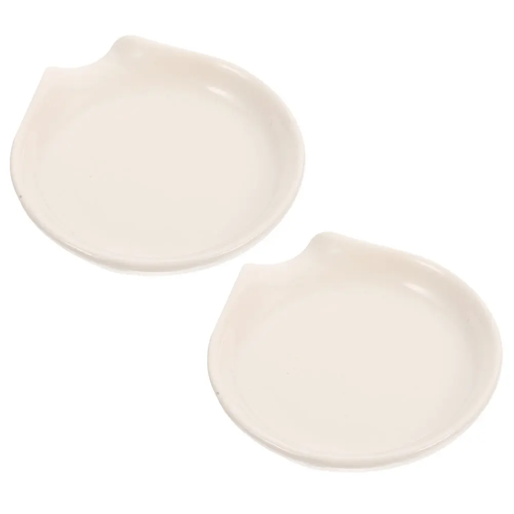 

2Pcs Premium Ceramic Spoon Rests Kitchen Scoop Holder for Soup Ladle Spatula Dinner Table Spoon Rest Kitchen Scoop Rests