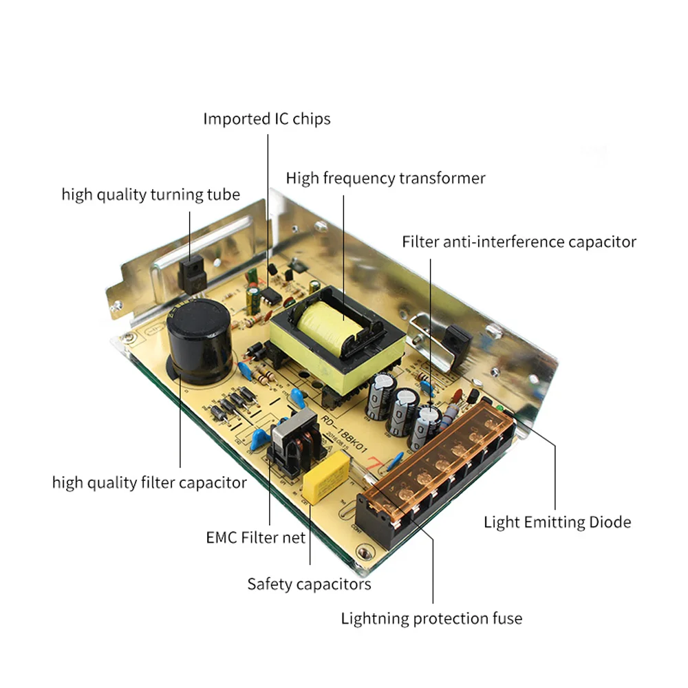 Image 4: Pilote d'alimentation LED SMPS, alimentation à découpage, CA, 220V, 12V, l'autorisation, 3A, 5A, Snap10A, 20A, 30A, 40A, 50A